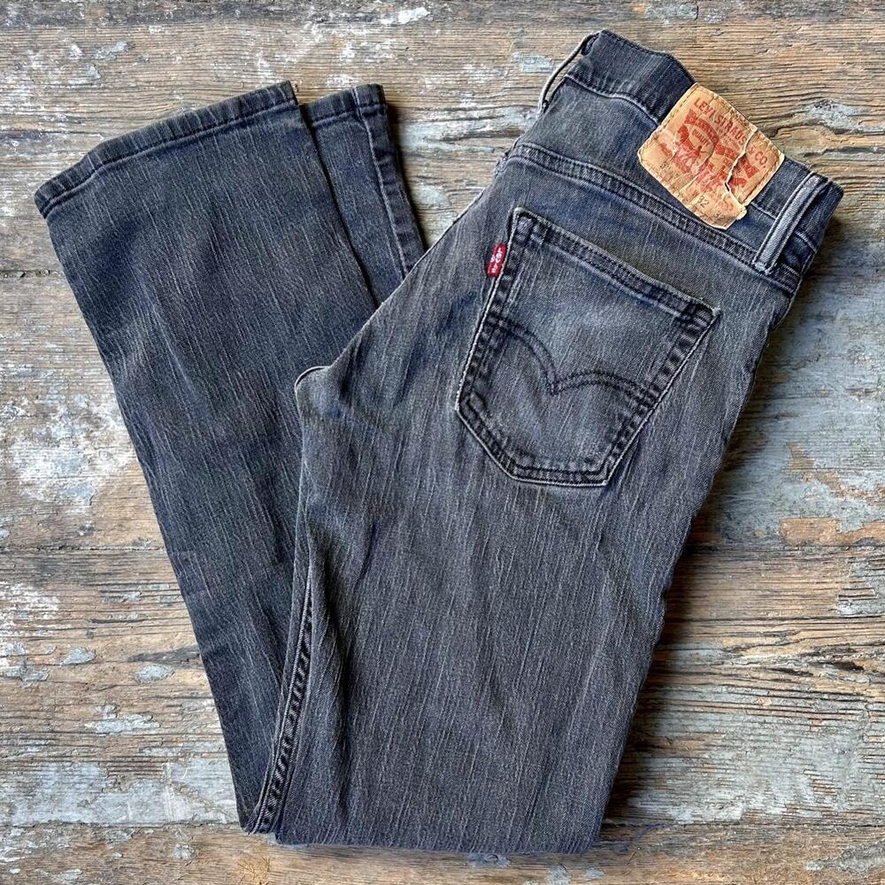 Levi's 524 Faded Black Jeans Mid Rise Straight Leg Denim Mens - 32x32